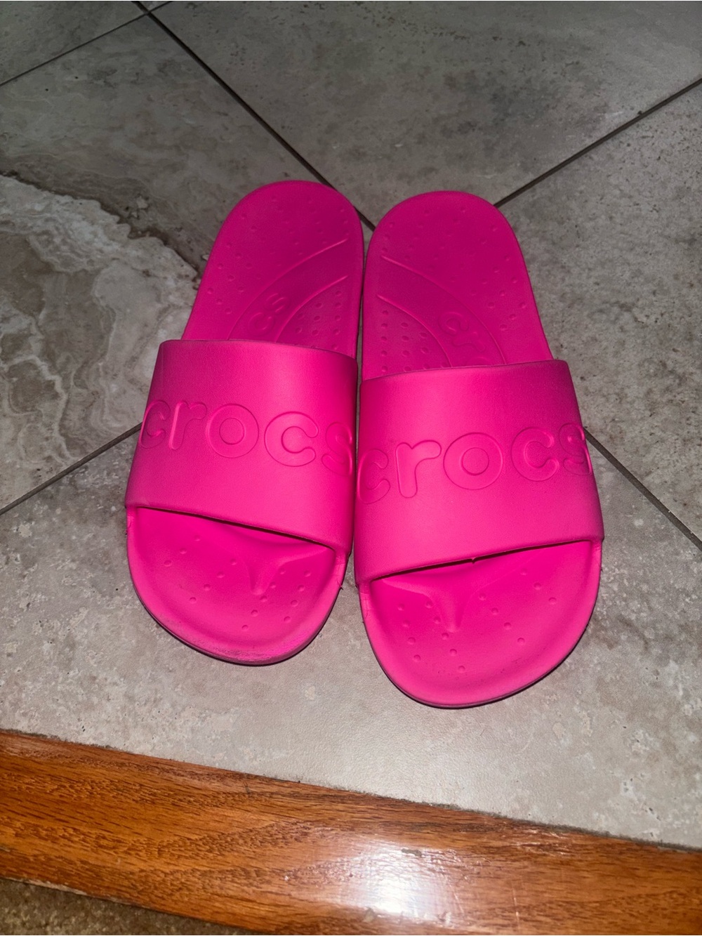 Bright Pink Crocs Size 7